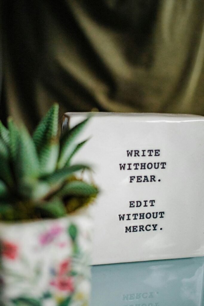 Write without fear, edit without mercy quote.