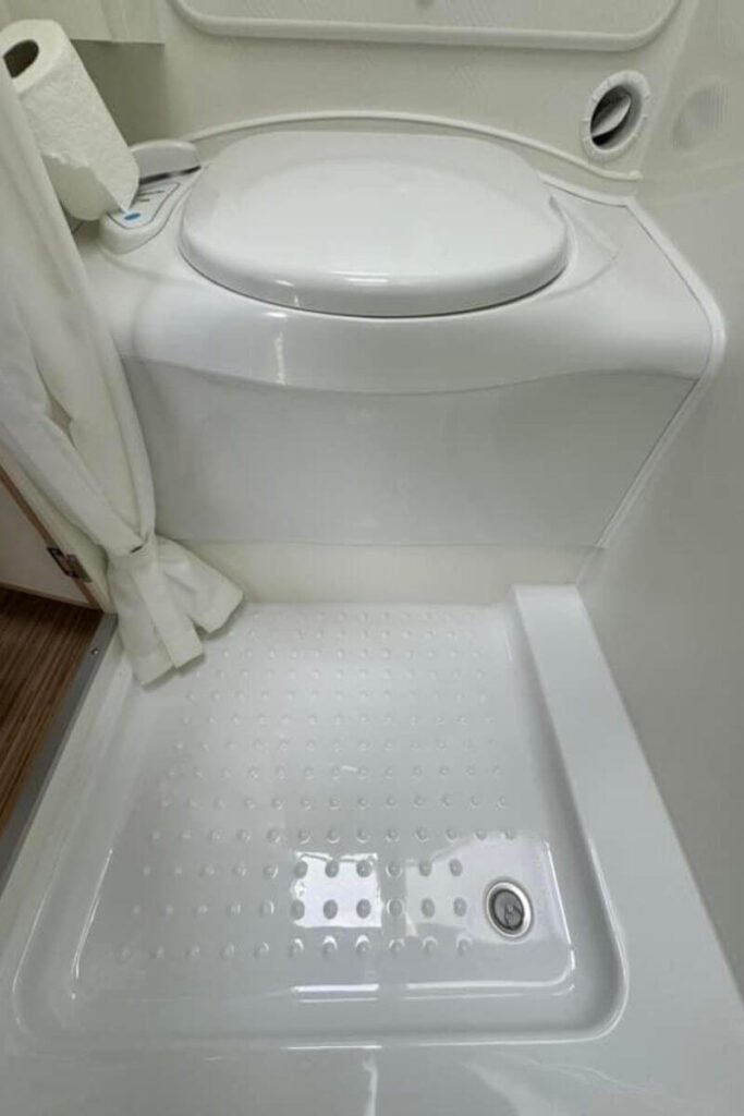 A White Thetford 'Bench' Cassette 403 Camper Van Toilet for VanLife