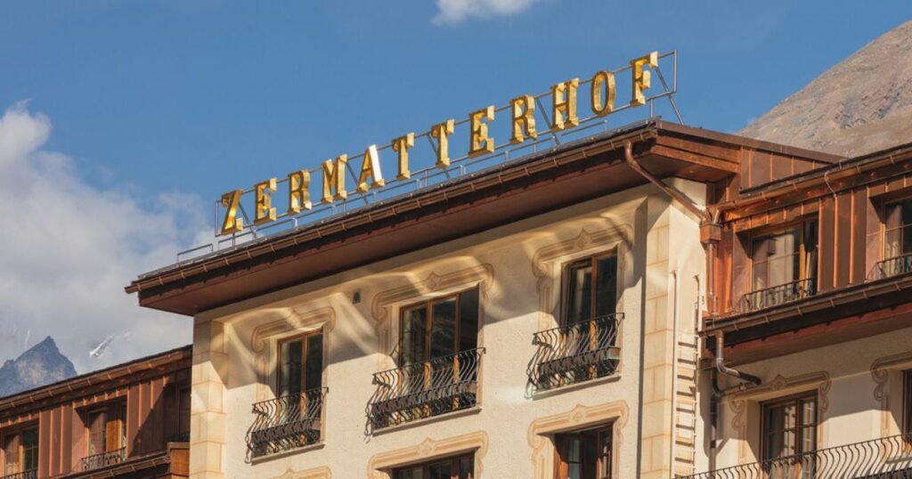 Where to stay in Zermatt for a luxury stay in the heart of town - The Grand Hotel Zermatterhof, pictured here on a summers day.